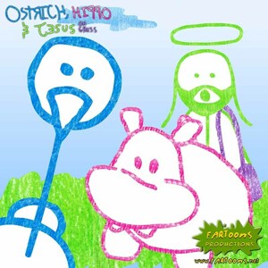 Ostrich, Hippo & Jesus on Grass